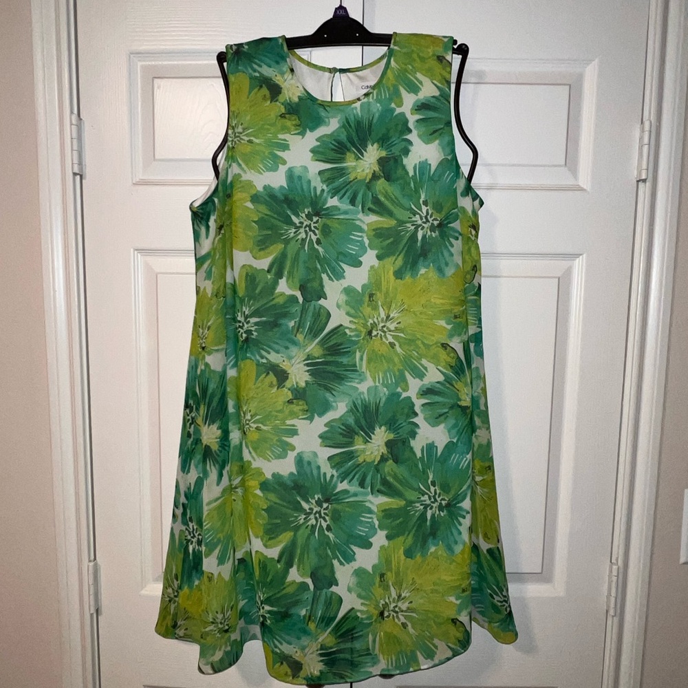 Calvin Klein Green Floral Midi Dress